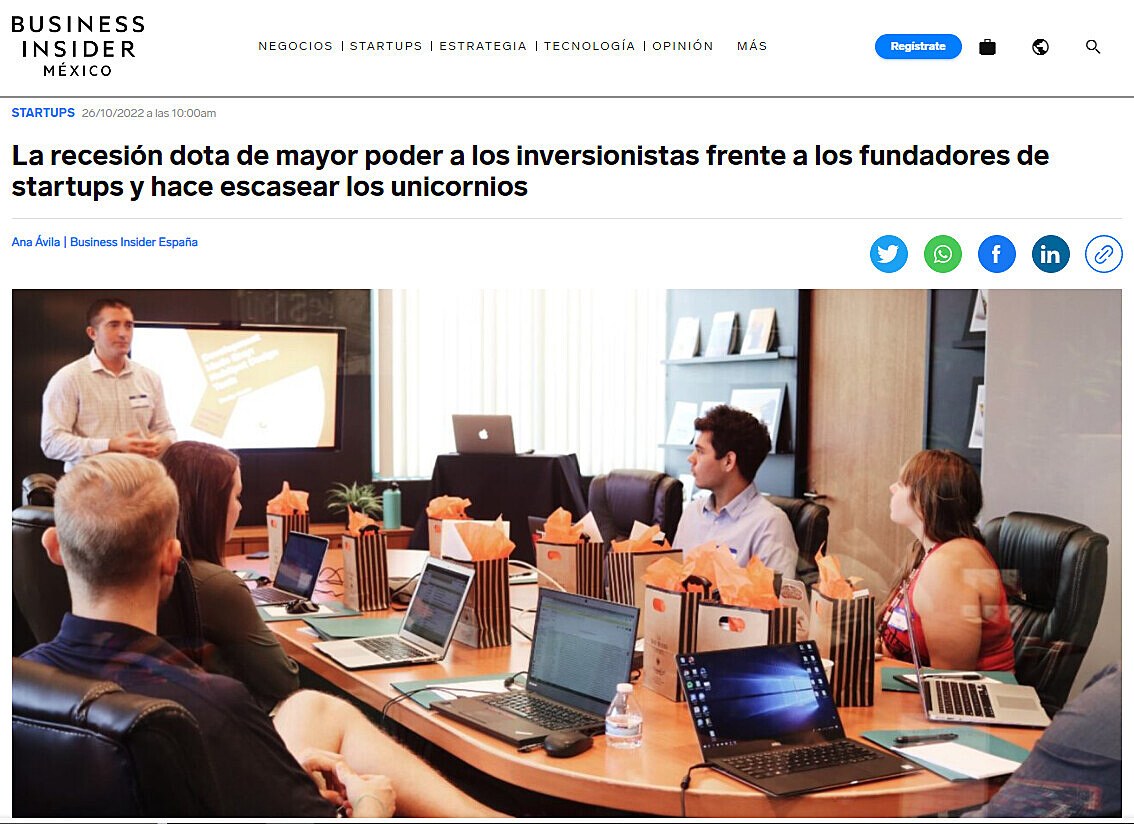 La recesin dota de mayor poder a los inversionistas frente a los fundadores de startups y hace escasear los unicornios